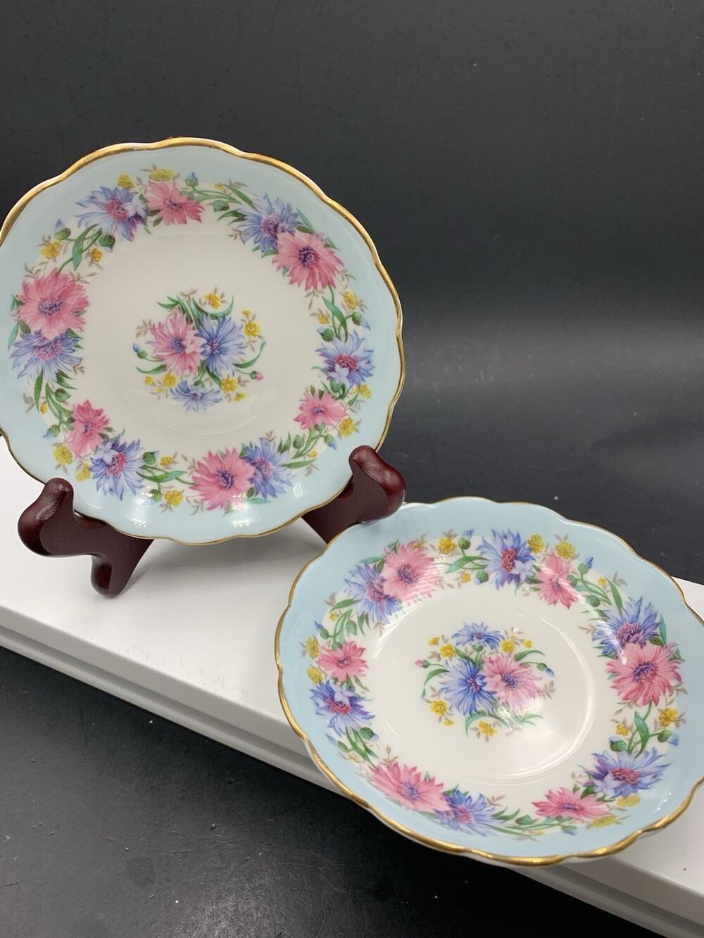 Vintage EB 1850 Foley Cornflower Blue Pattern Bone China Small Bowl/Trinket Dish